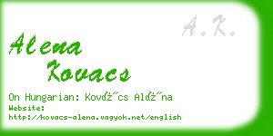 alena kovacs business card